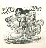 AQUA NUT hot-rod MOTOR BOAT ! 1963 HUGE. Comic Art
