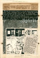 The SPIRIT (June 25, 1950) SPLASH TITLE page Comic Art